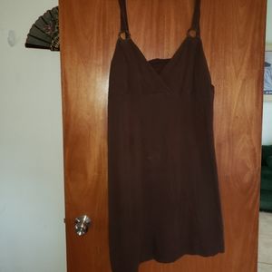 Brown plus size mini dress